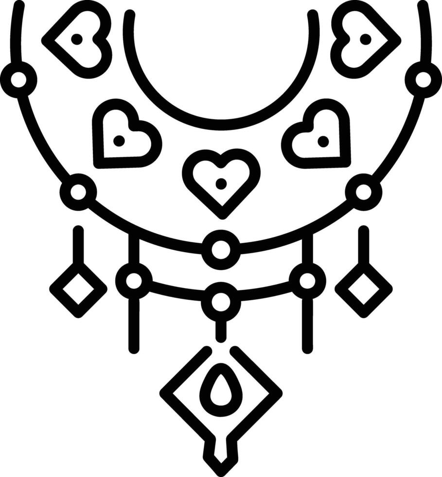 Traditional jewellery icon in linear style vector