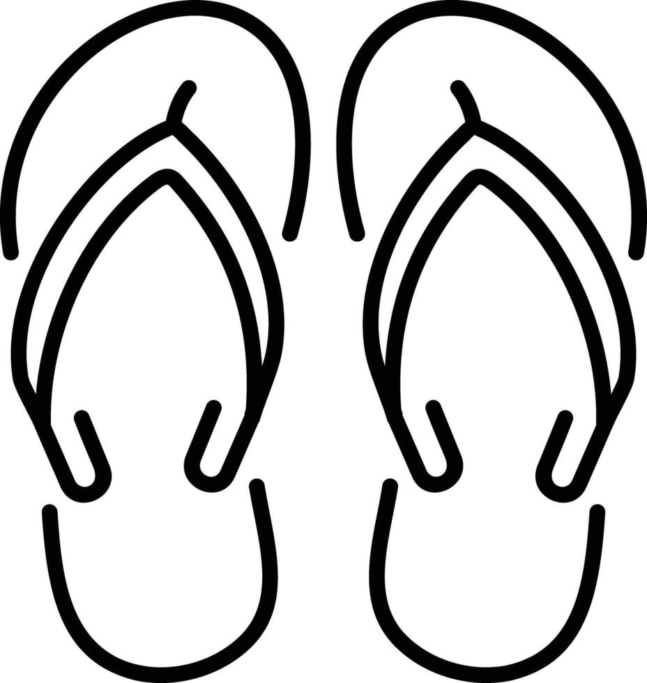 Beach flip flops line style icon vector