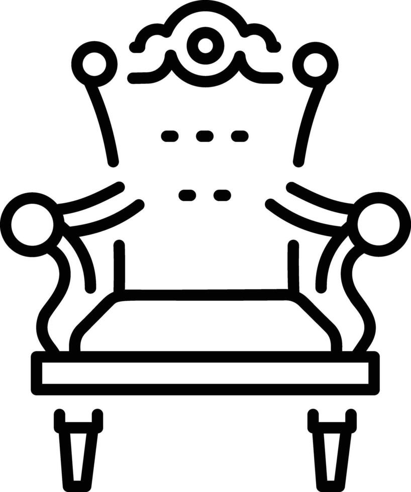 Antique chair icon in linear style vector