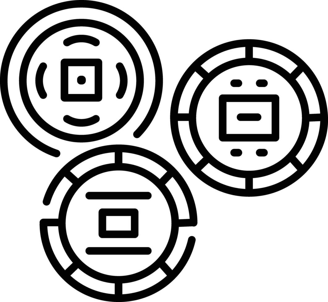 A linear icon of ancient coins vector