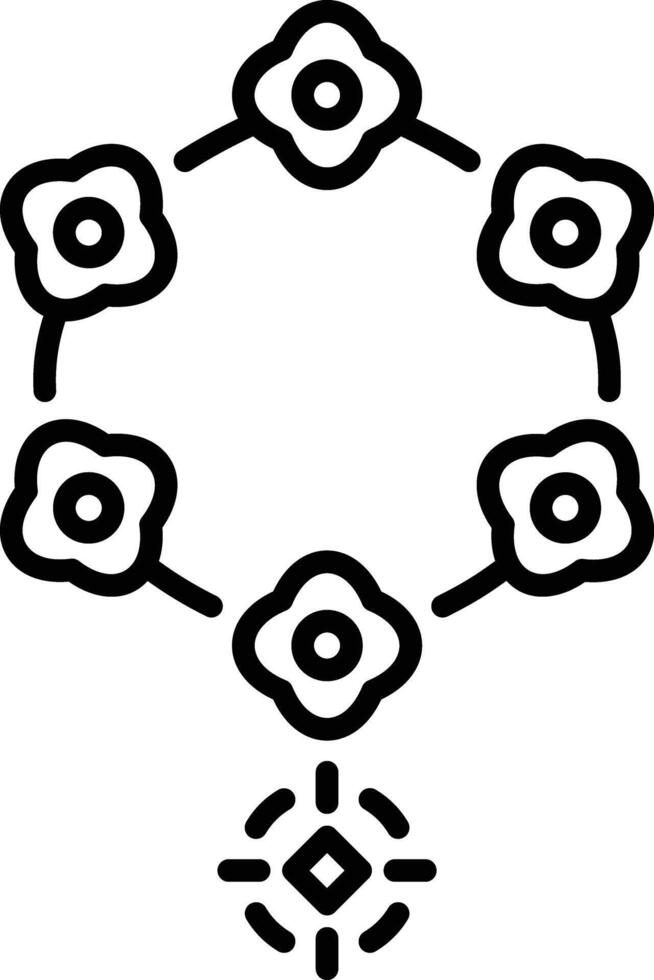 Beaded necklace icon in linear style vector
