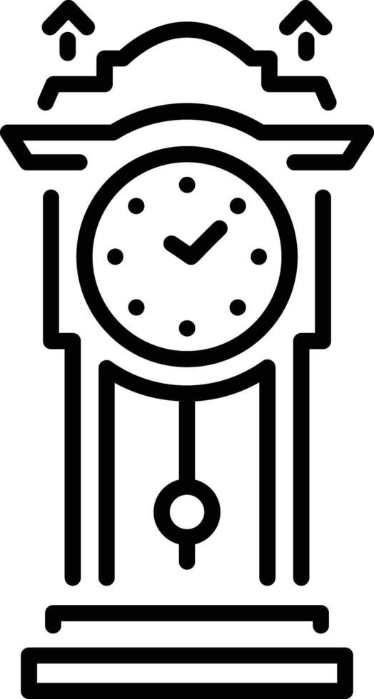 A line style icon of an old clock vector