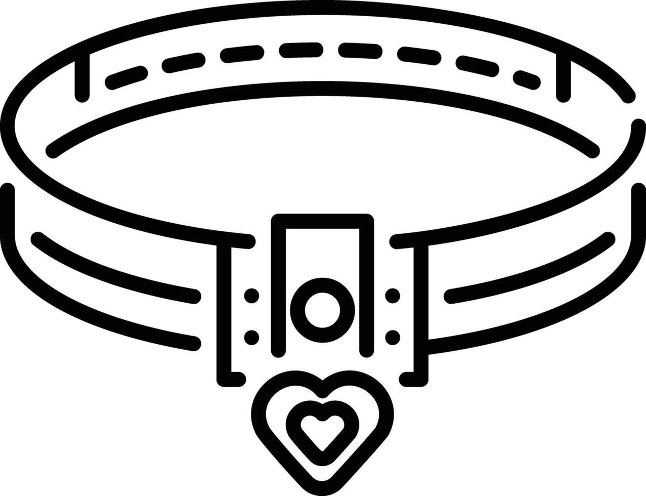 A line style icon of heart choker vector