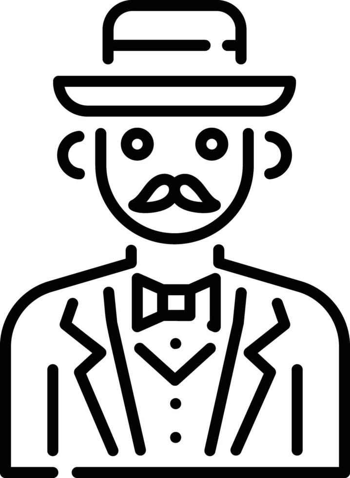 A linear character icon of gentleman fashion vector