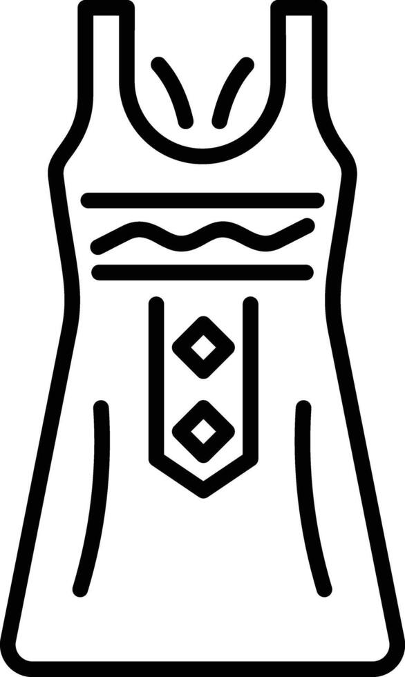 A line style icon of a nightgown vector