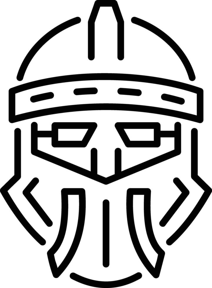 Iron helmet icon in linear style vector