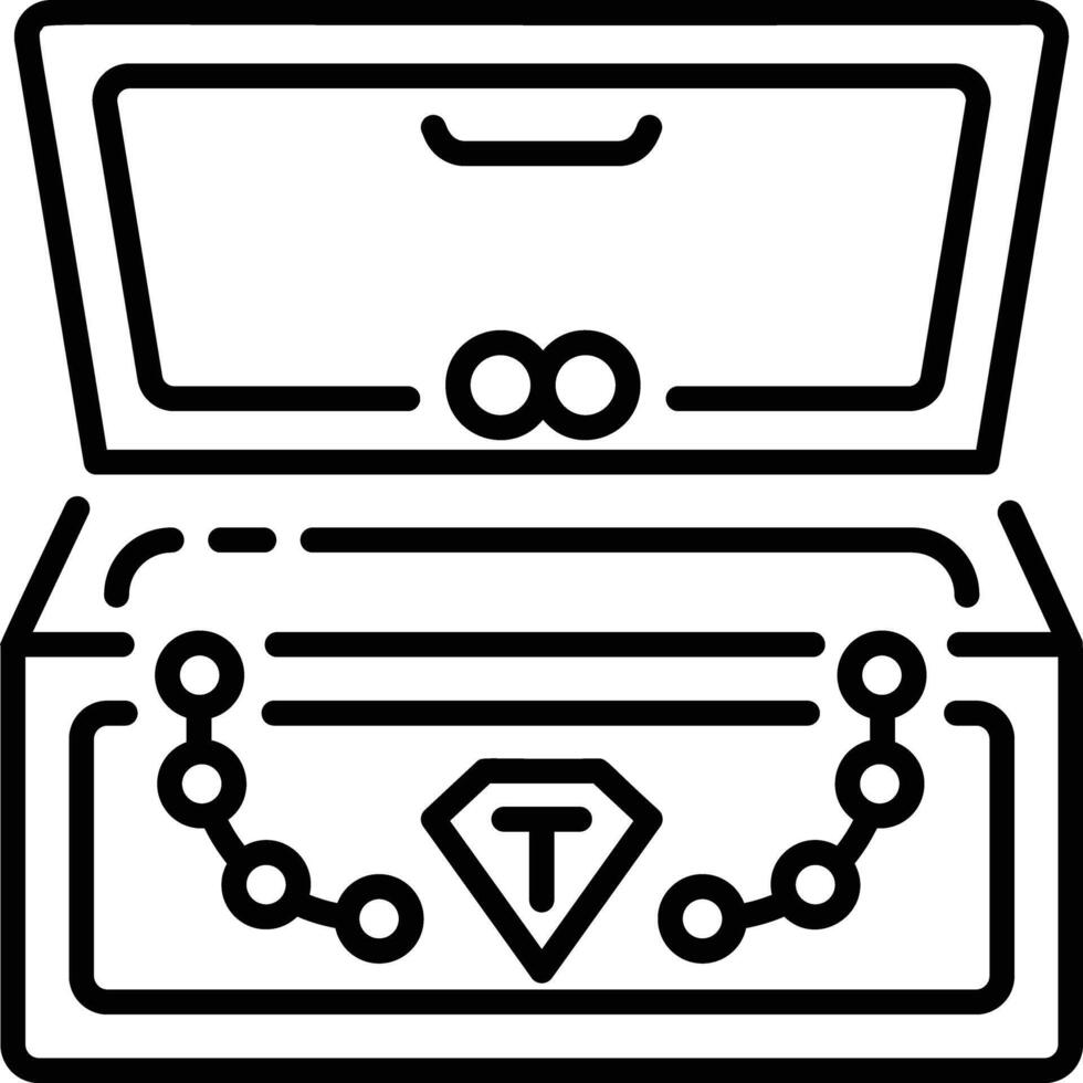 Outline style icon of a jewellery box vector