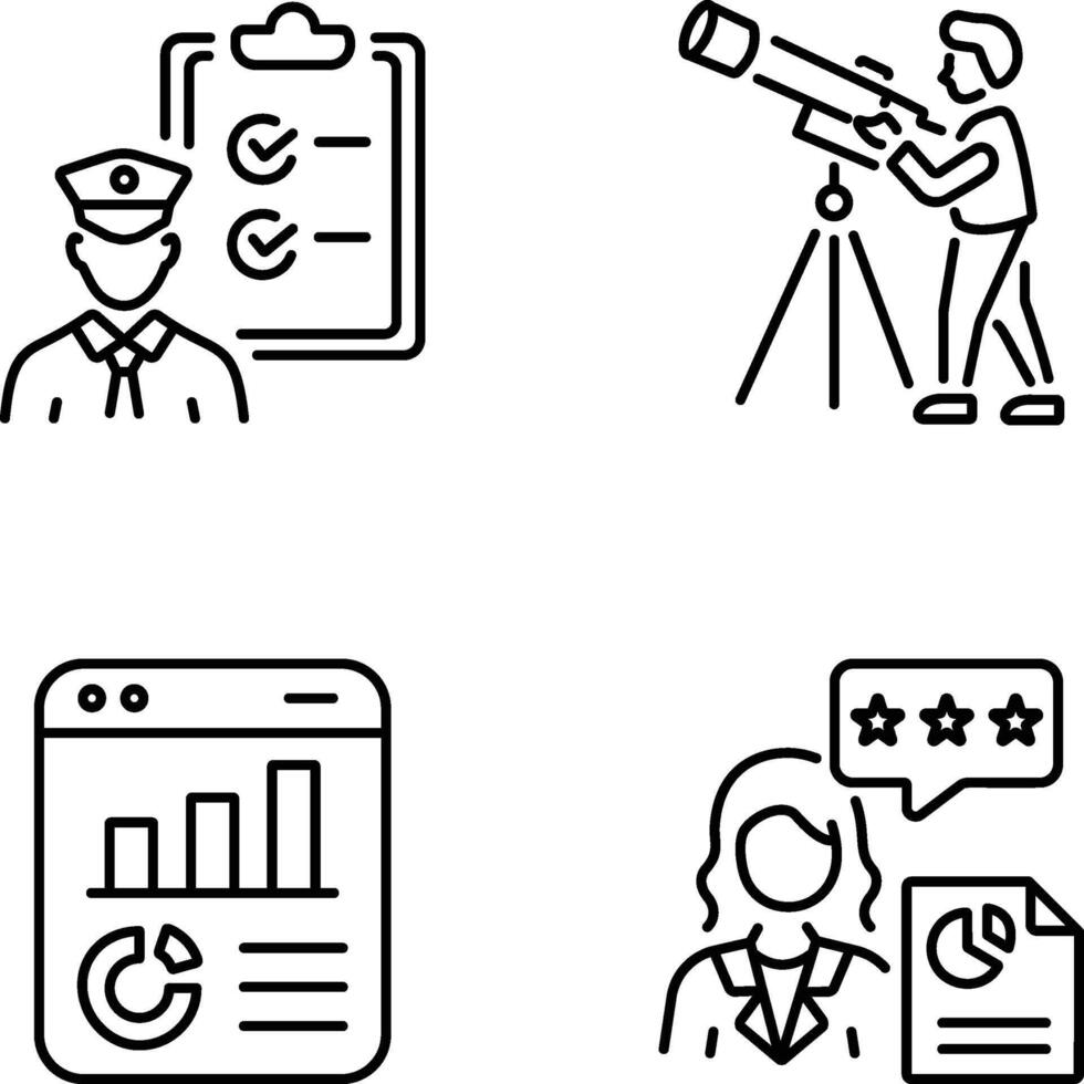 Pack of Linear Report and Research Icons vector