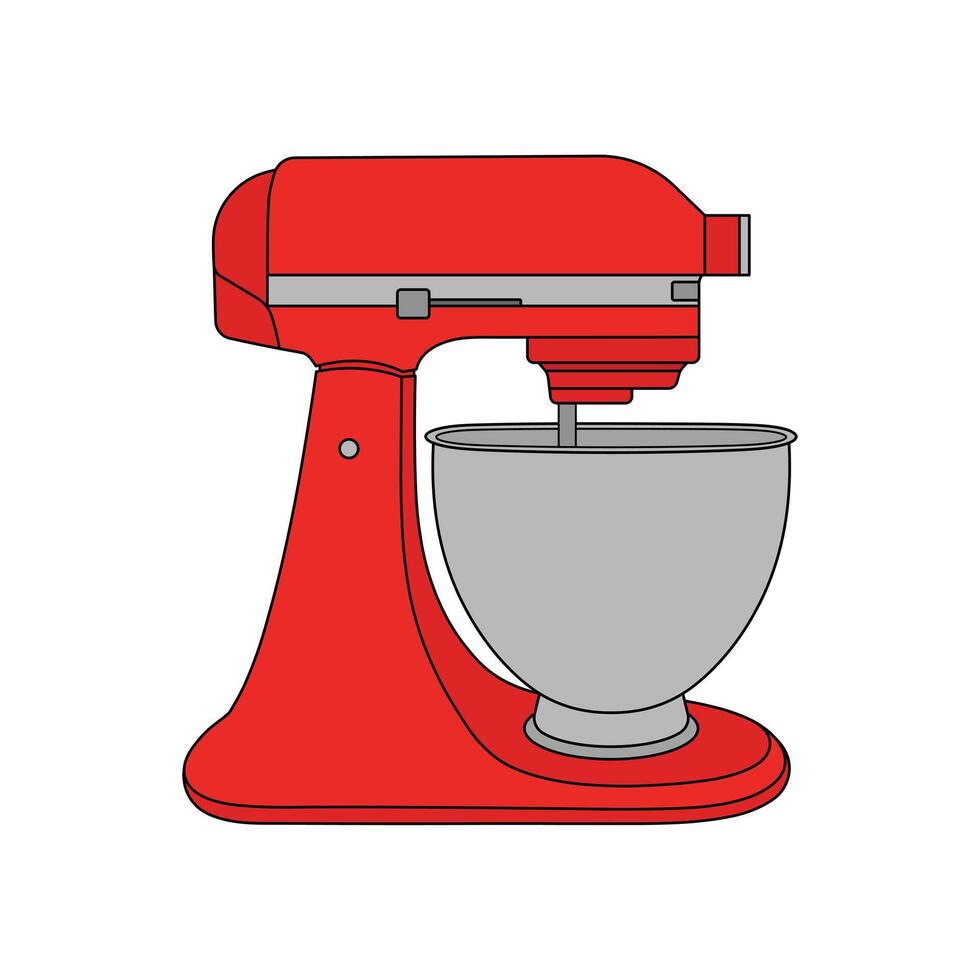 kids drawing illustration stand mixer cartoon isolated vector