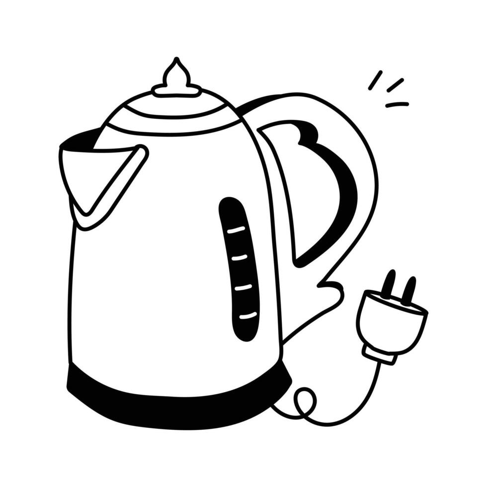 A tea kettle icon representing a vessel used to boil water for brewing tea or other beverages vector