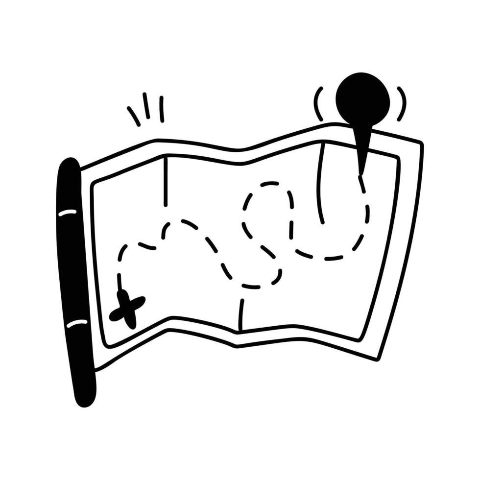 Grab this amazing icon of map in trendy style,,,, vector