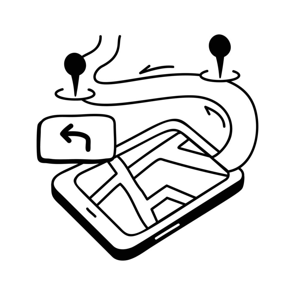 Map with pins and a scale to measure distance. vector