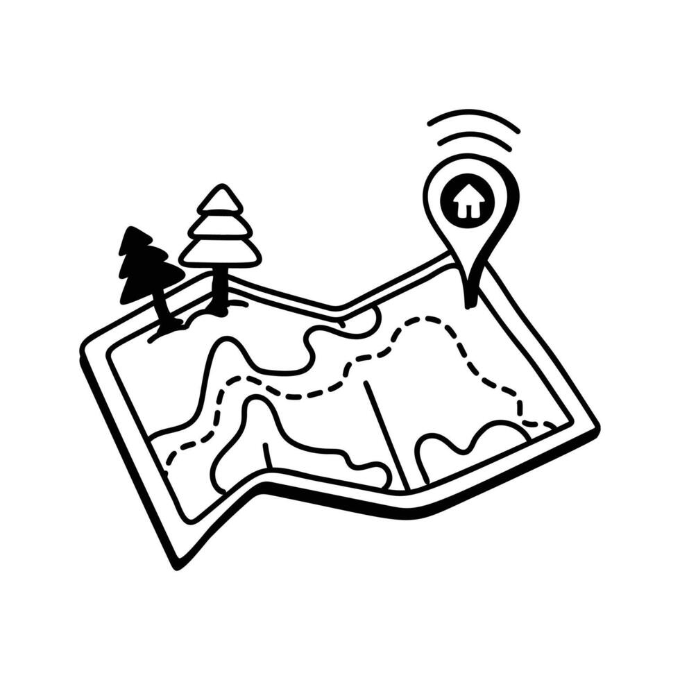 Grab this amazing icon of map in trendy style.,, vector