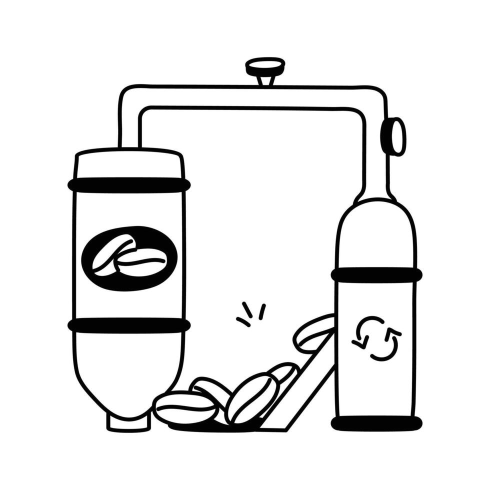 Coffee brewing for preparing rich and flavorful coffee vector