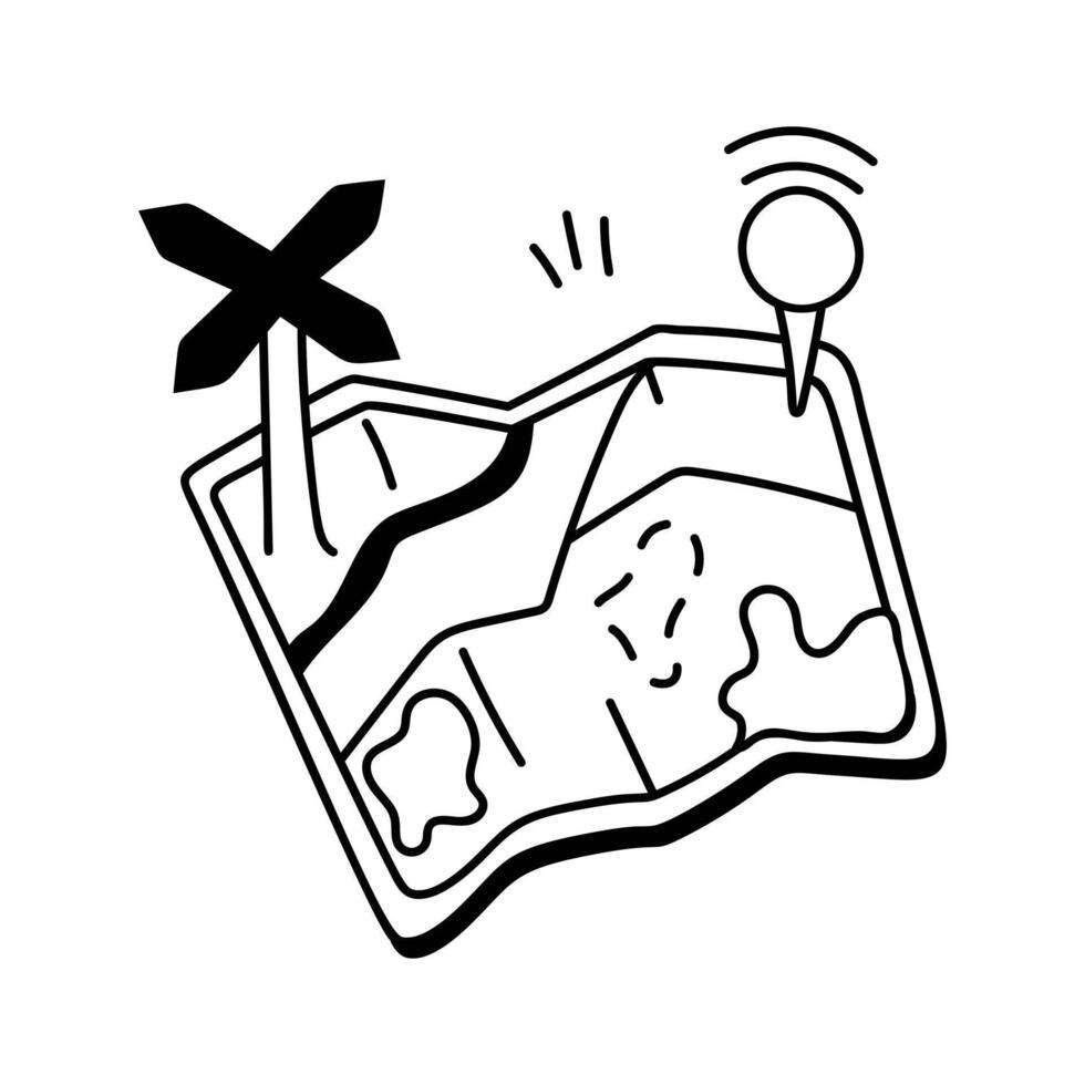 Grab this amazing icon of map in trendy style- vector