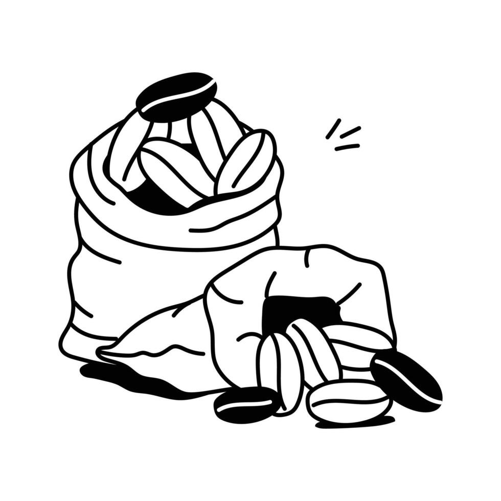 A sack of coffee beans, premium quality design. vector