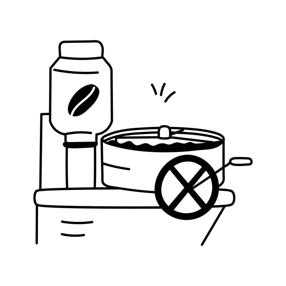 A stylized icon of coffee manufacturing process. vector