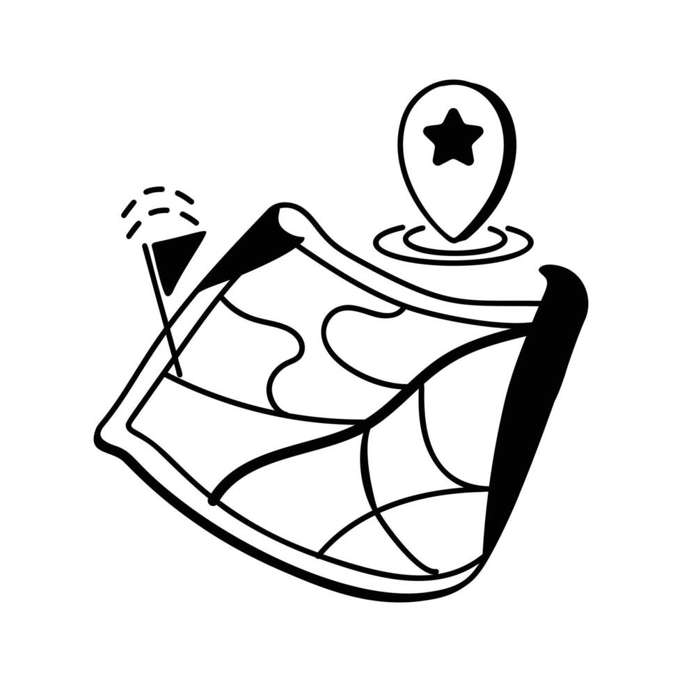 Grab this amazing icon of map in trendy style,, vector