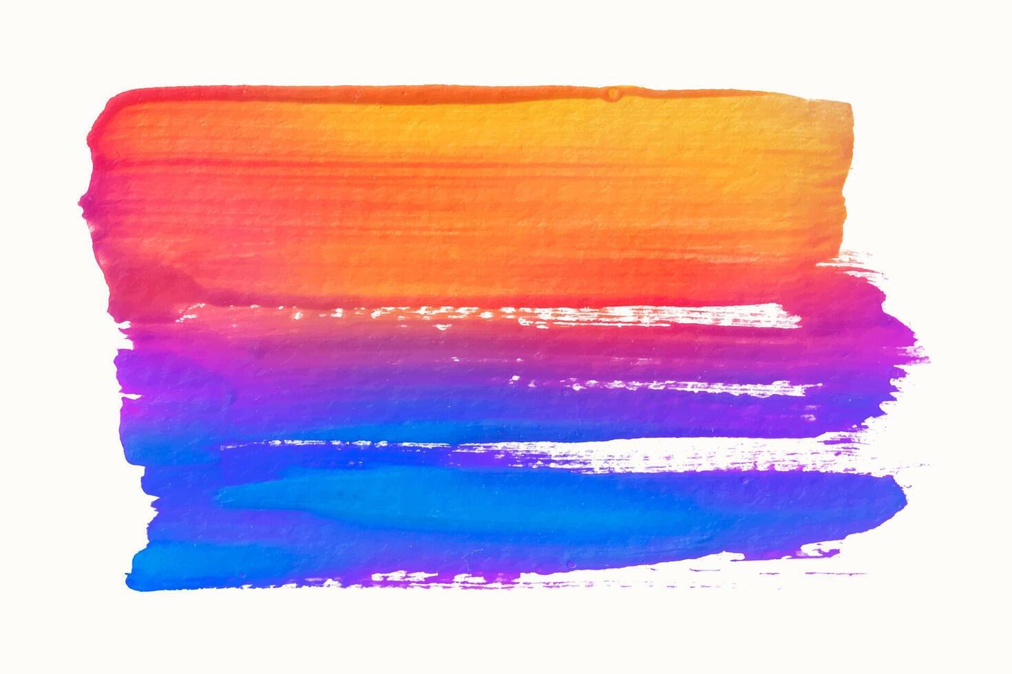 Hand Painted Oil Splash. Colorful acrylic brush stroke with rainbow colors. Artistic design element for text. Elegant decorative paint vector