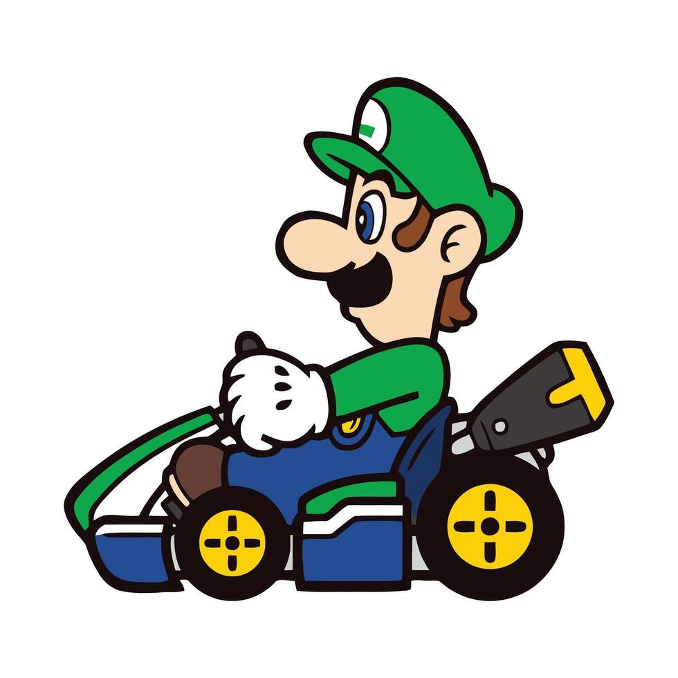 Luigi on Kart vector