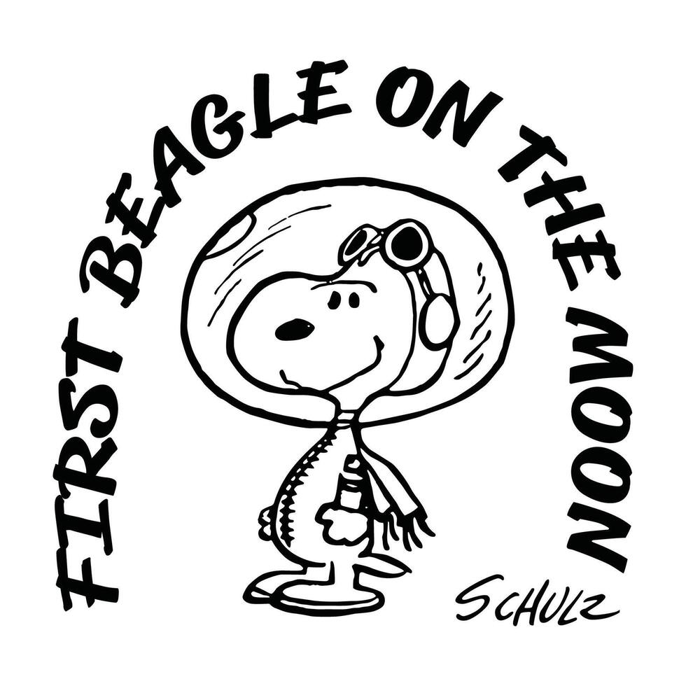 Snoopy Peanut First Beagle on the moon vector