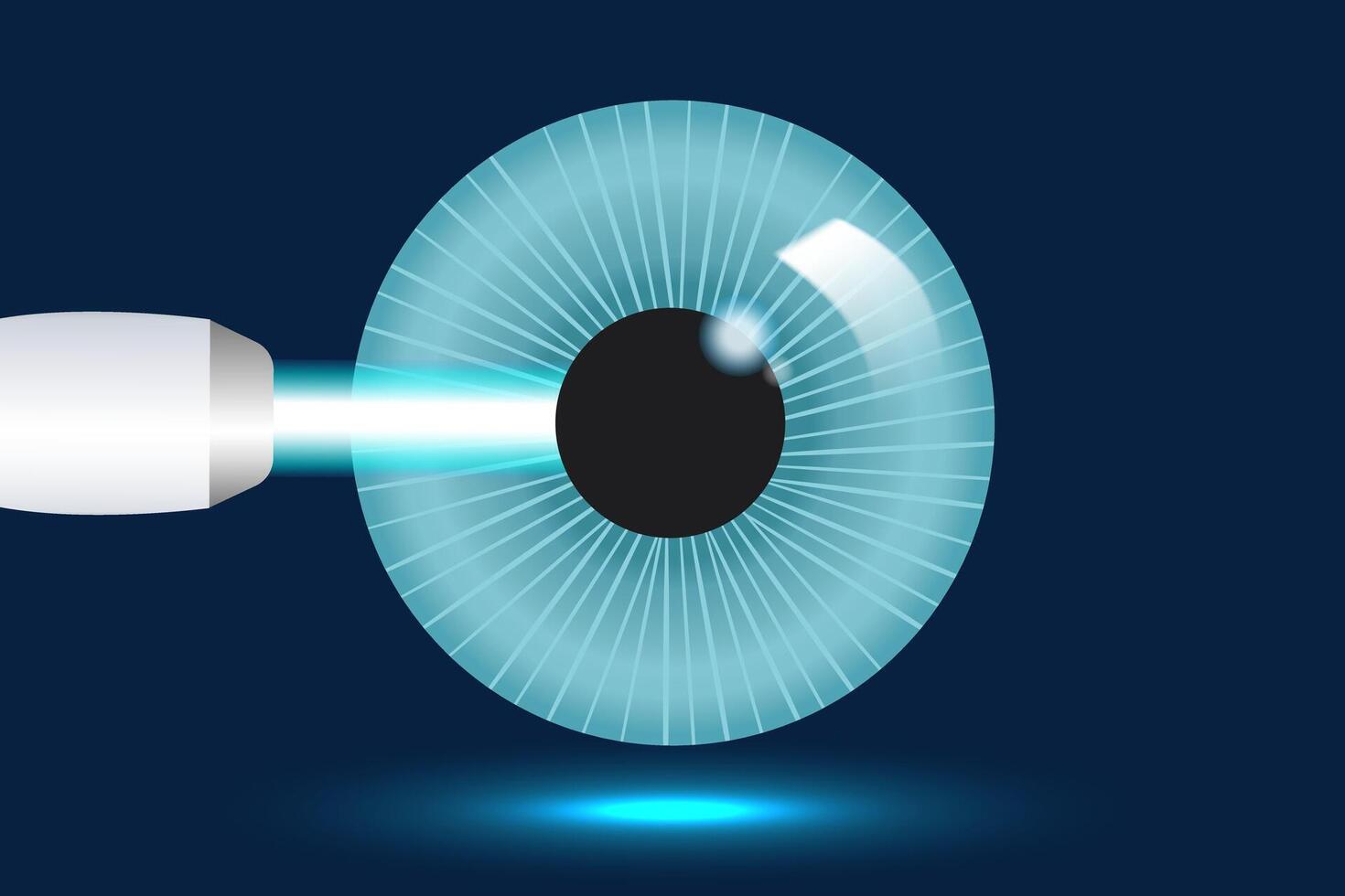 The process of laser eye surgery LASIK. Vision correction for nearsightedness, farsightedness vector