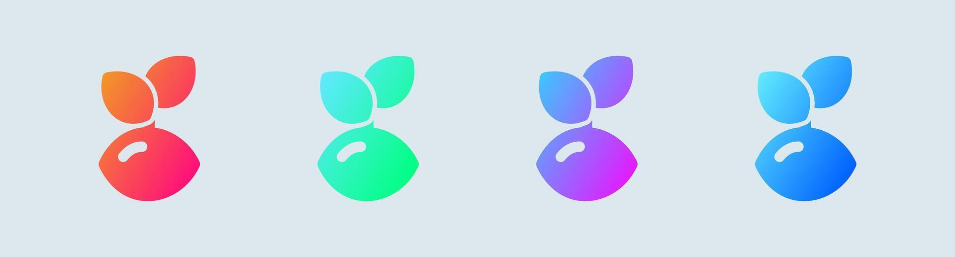 Seed solid icon in gradient colors. Eco signs illustration. vector