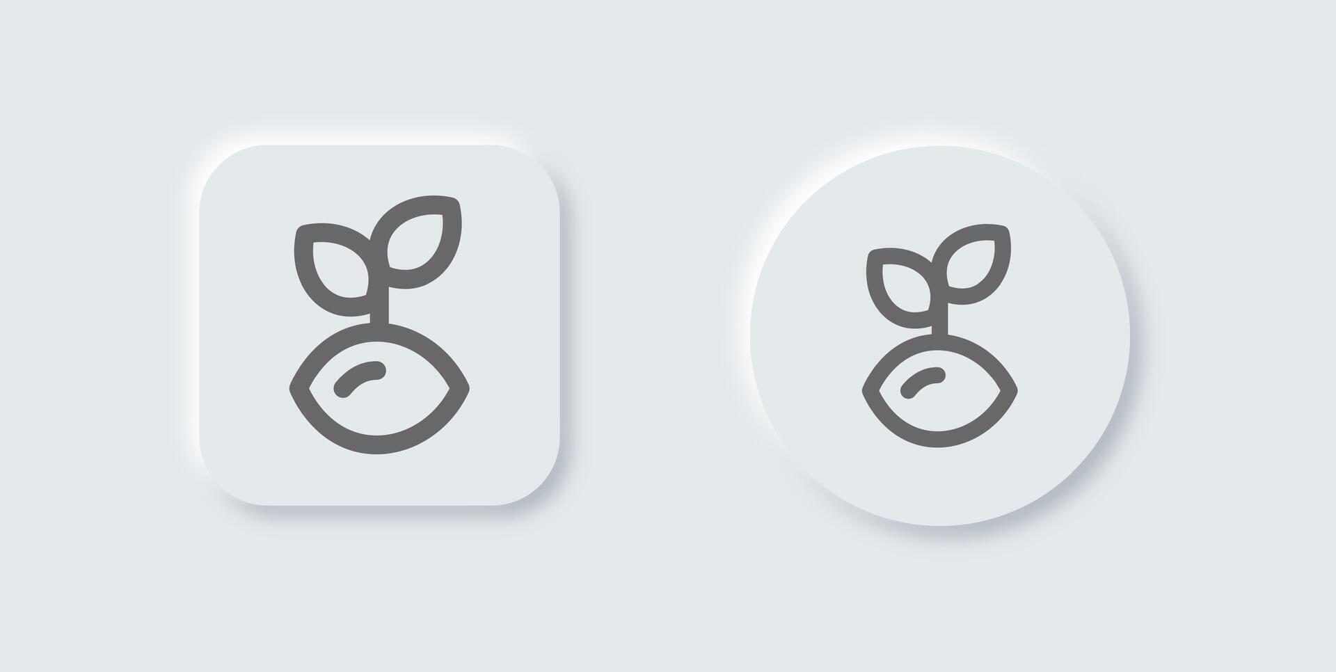 Seed line icon in neomorphic design style. Eco signs illustration. vector