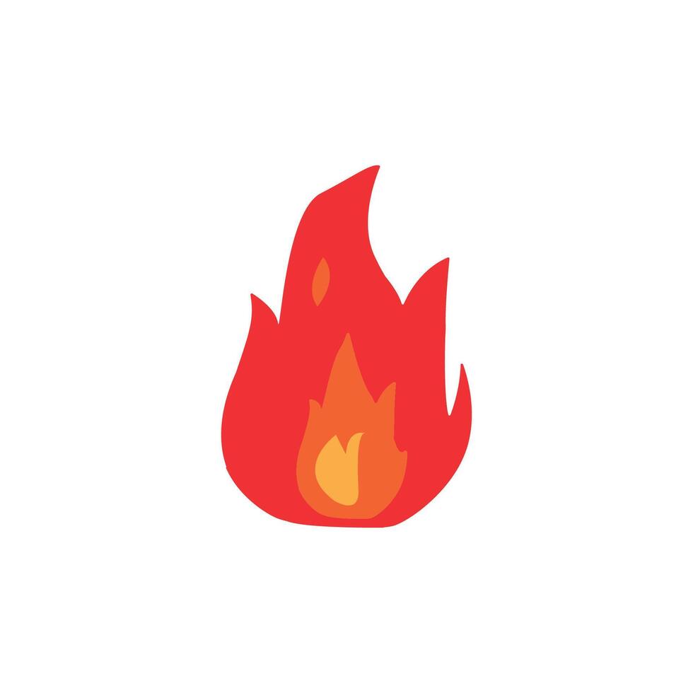 red fire flat design . vector