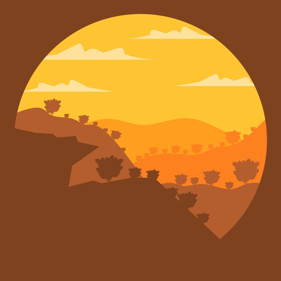 Landscape Sunset - Beautiful Horizon View vector