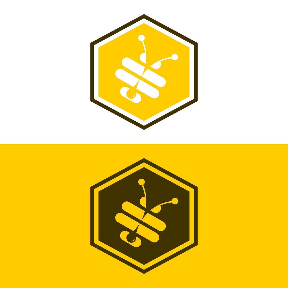 Flat Style Honey Bee Logo - Simple and Modern Design Template vector