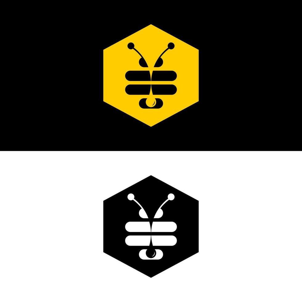 Flat Honey Bee Logo Design - Elegant and Versatile Template vector