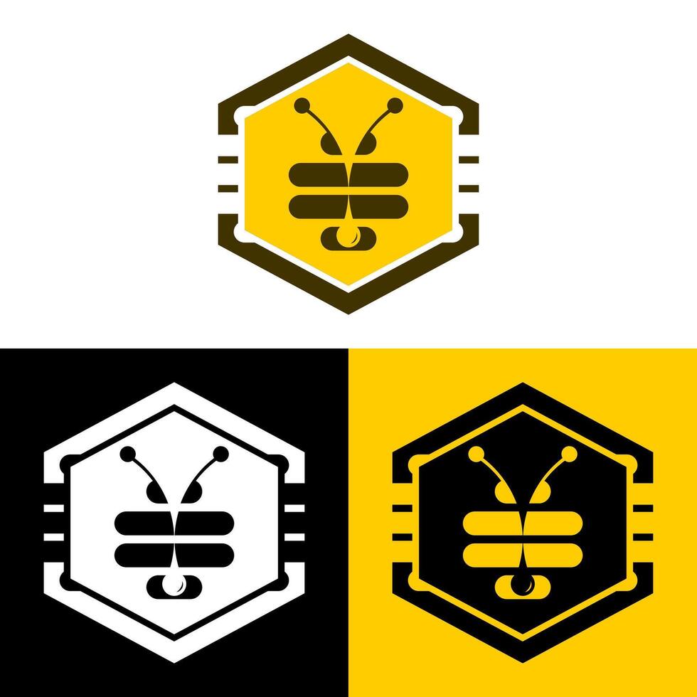 Simple Honey Bee Flat Logo - Perfect for Modern Branding vector