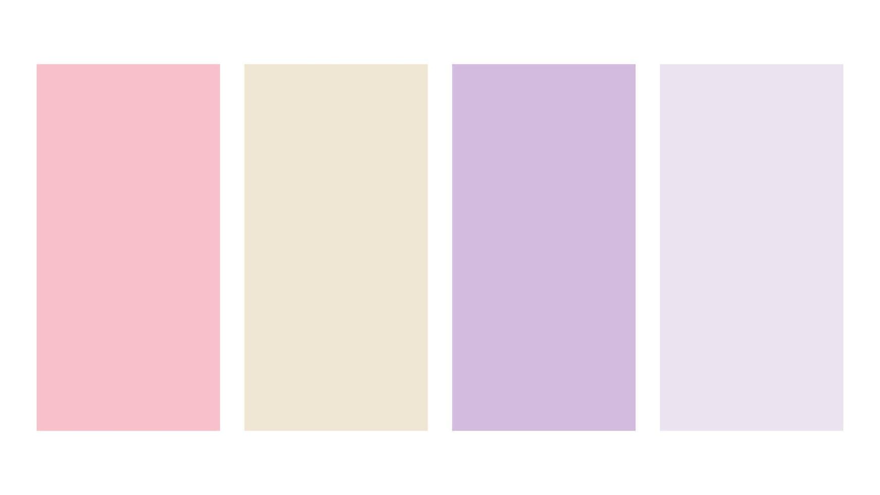 Rosewater, Ivory, Lilac, Pewter color palette. Set of bright color palette combination in rgb hex. Color palette for ui ux design. Abstract illustration for your graphic design, banner, poster vector