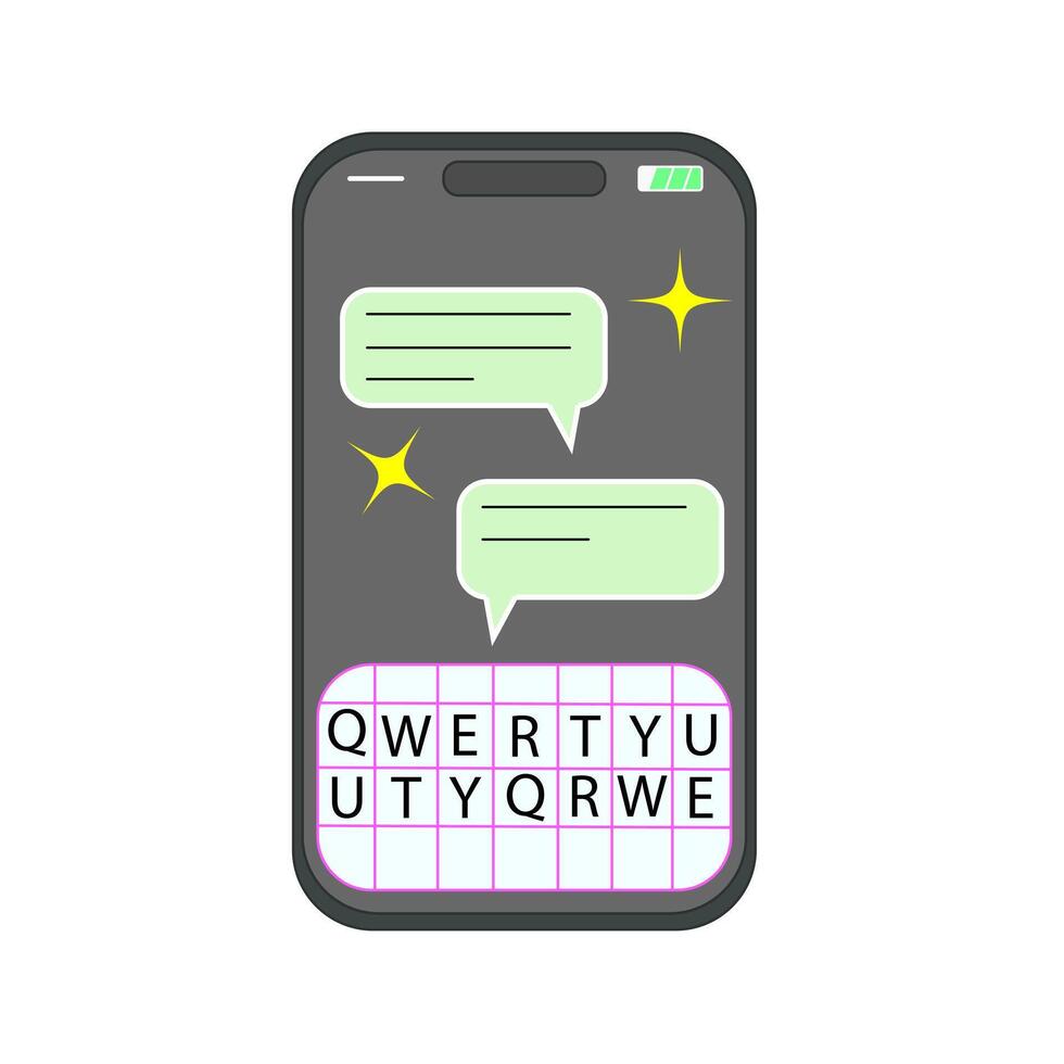 Modern Smartphone Messaging Interface with Keyboard vector