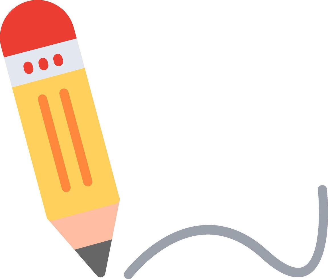 Pencil Illustration Flat Design vector