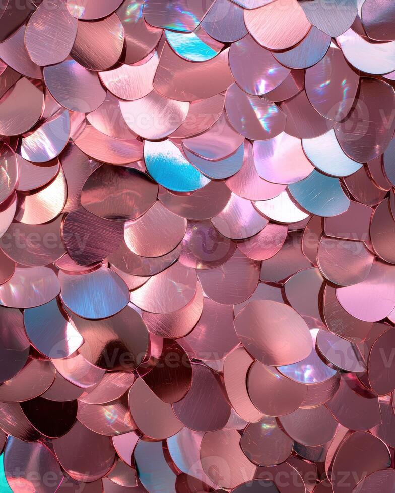 Rose gold sequins background texture photo