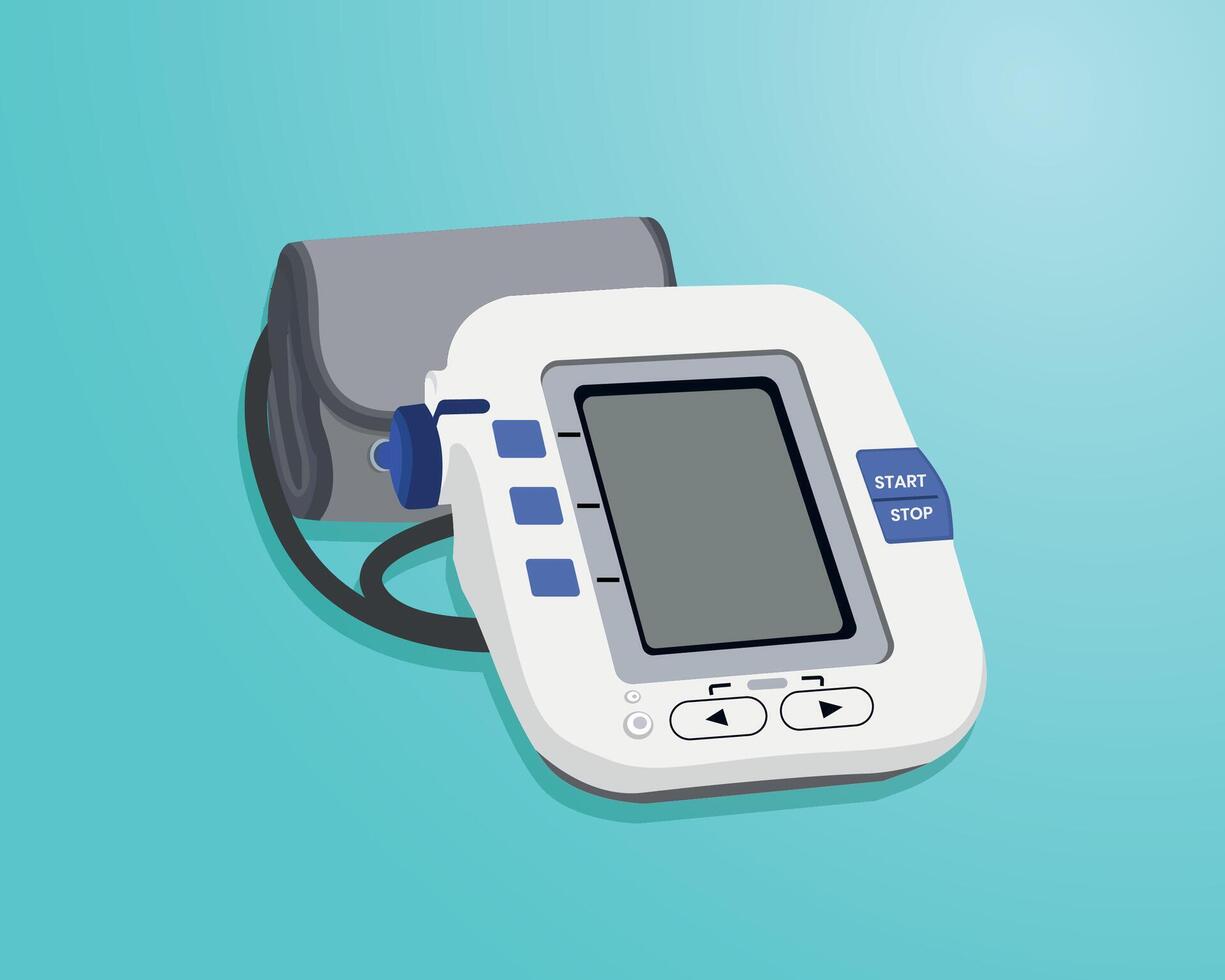 illustration of a blood pressure monitor for health, a tool used by doctors in hospitals vector