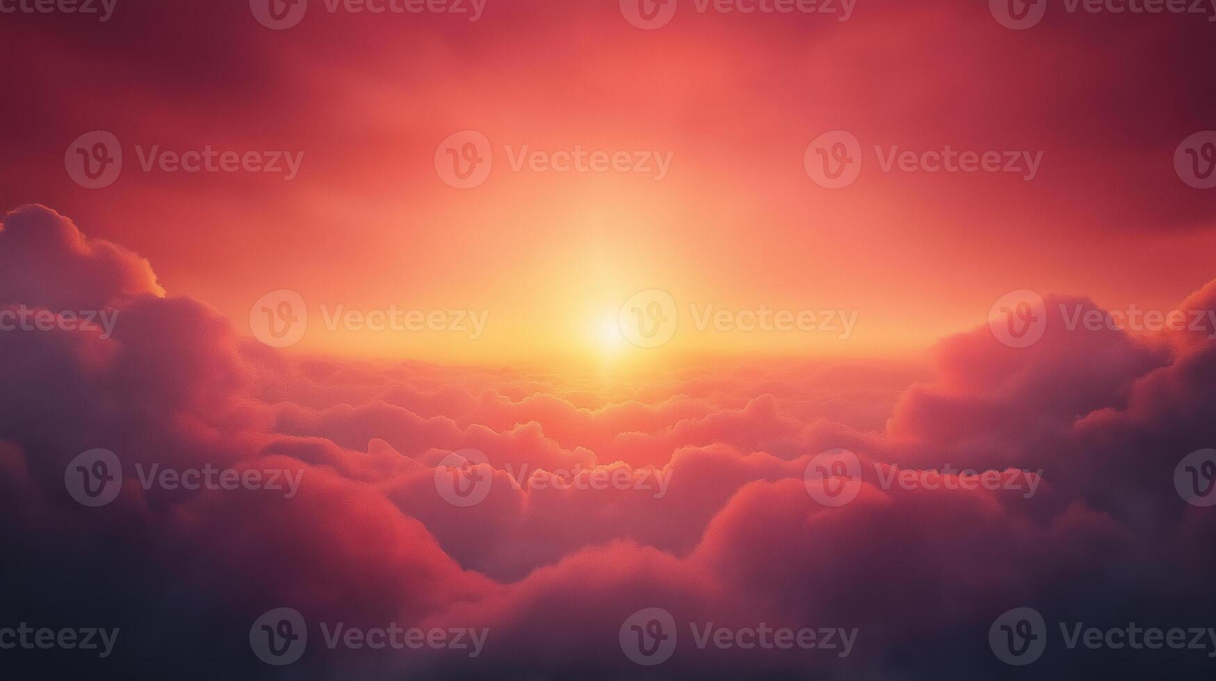 Genesis Creation A Breathtaking Digital Painting of the Sunrise Over Clouds in Vivid Colors, Capturing Sky's Splendor with Warm Tones and Ethereal Atmosphere for Inspirational Art and Decor photo