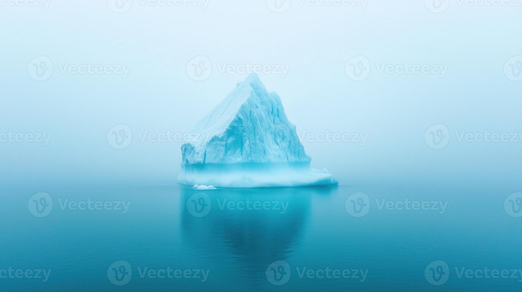 Majestic Icebergs Floating in Jokulsarlon Glacier Lagoon Captured in Serene Arctic Atmosphere with Misty Horizon and Tranquil Waters Reflecting Ethereal Beauty of Winter Landscape in Iceland photo