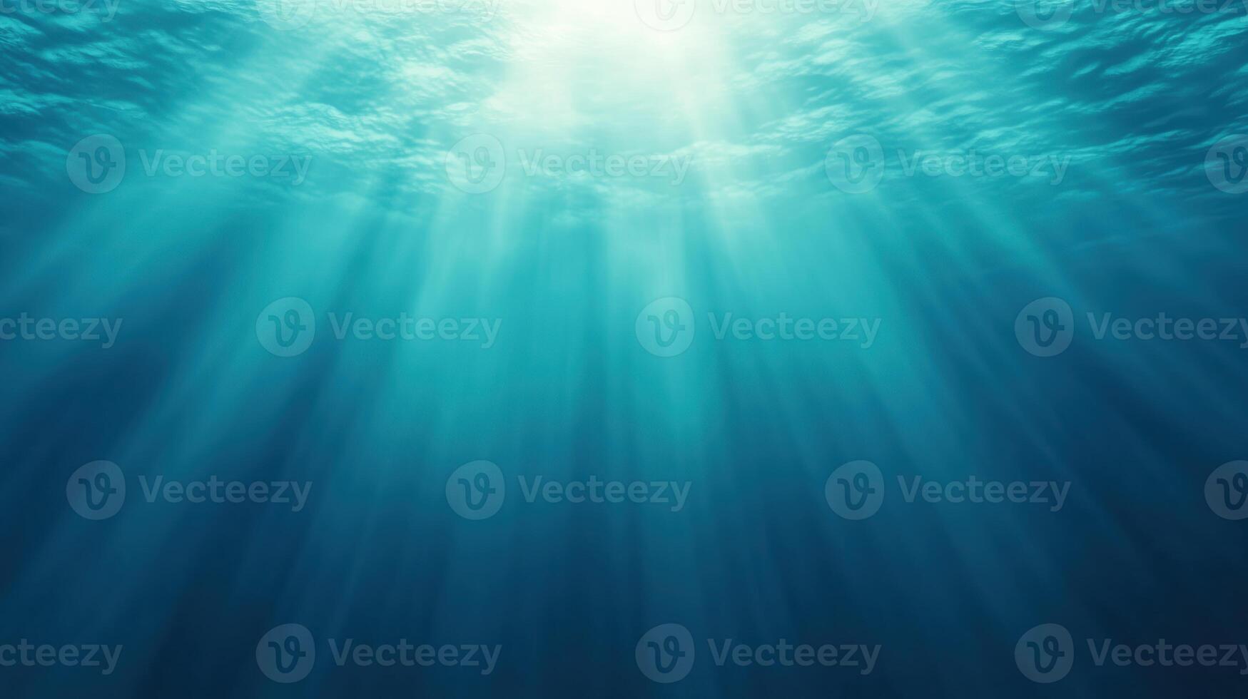 School of Dolphins Swimming Synchronously Beneath Ocean Surface in Tranquil Azure Waters with Sunlight Rays Creating Illumination Effects, Depicting Marine Life Harmony and Graceful Movement photo