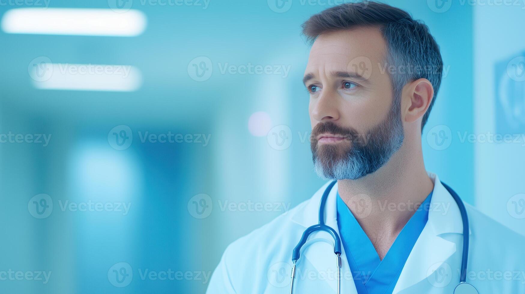 AI-Assisted Radiologist Analyzing Medical Imaging in Modern Hospital Setting with Advanced Technology photo