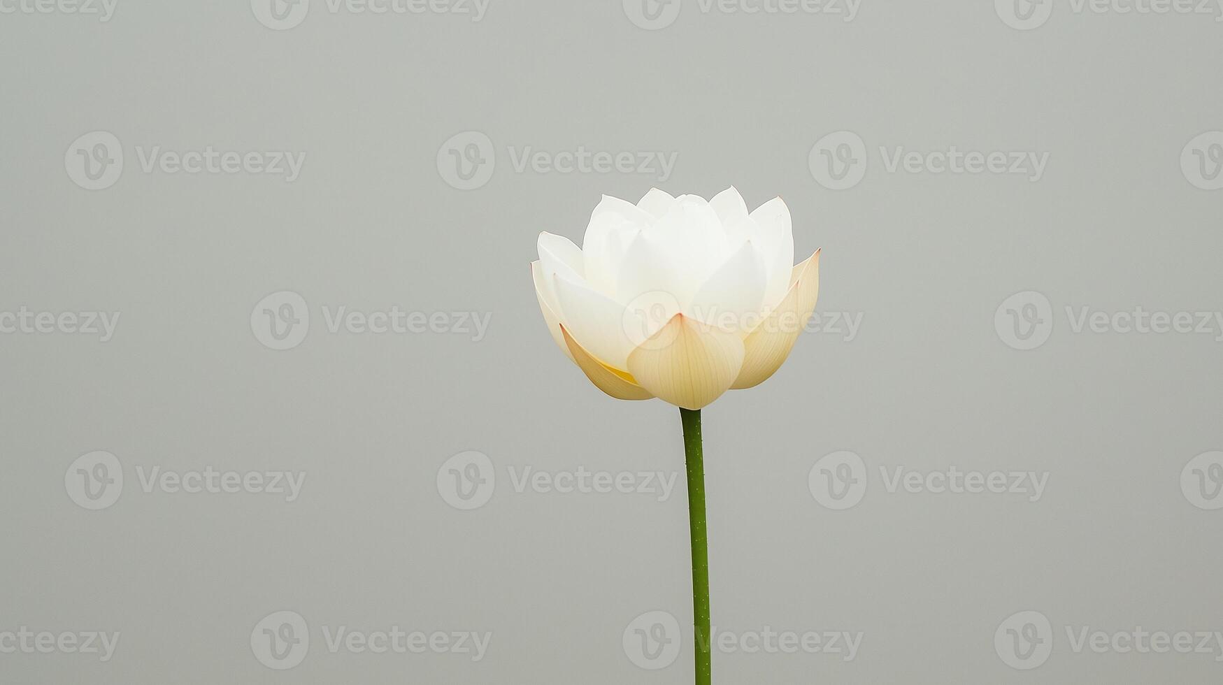 Lotus Flower Blossoming on Gray Background in 4K Time Lapse with Alpha Channel for Nature and Zen Concepts photo