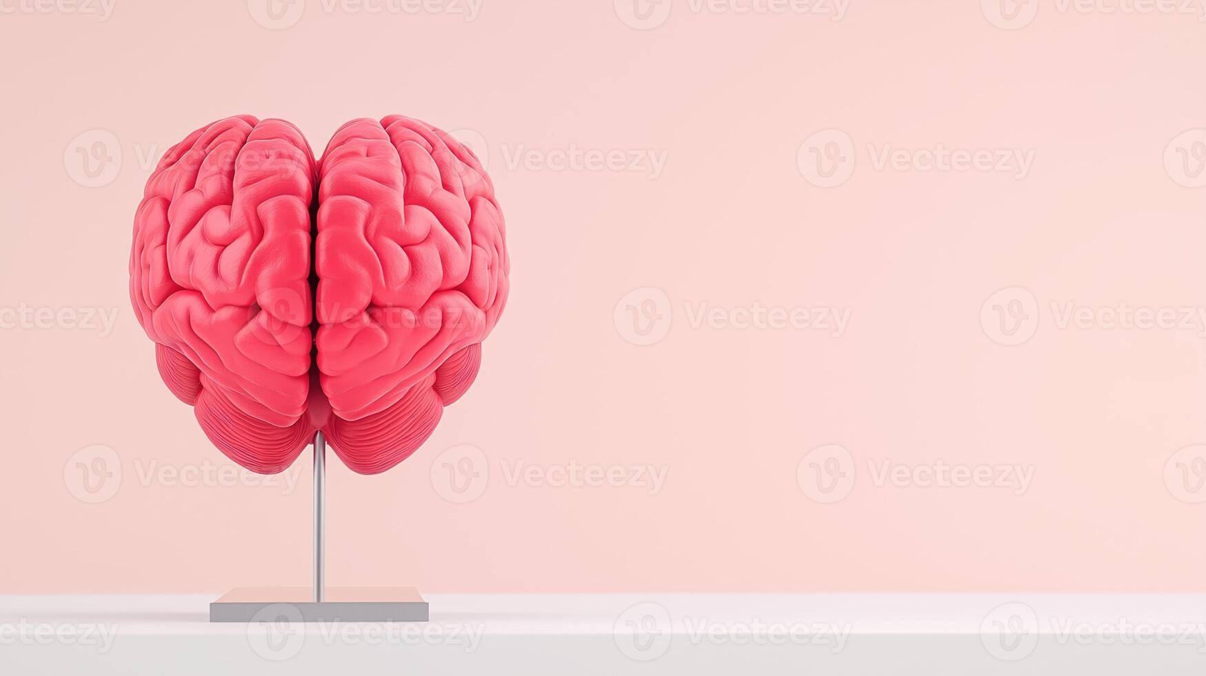 Brain and Heart Tattoo Design on Display Stand for Modern Home Decor, Aesthetic Illustration, and Unique Art Concepts in Minimalist Pink Background for Creative Spaces and Inspired Ideas photo