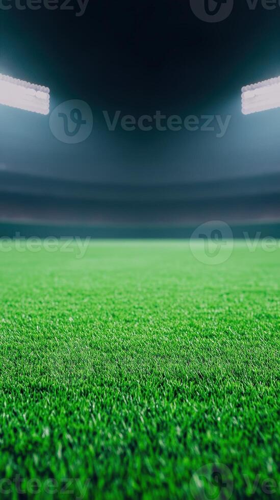 Baseball Field Stadium at Night for Evening Game Tournament, Illuminated Green Grass, Sports Venue, Athletic Event, Competitive Arena, Nighttime Lighting, Large-Scale, Professional Setting photo