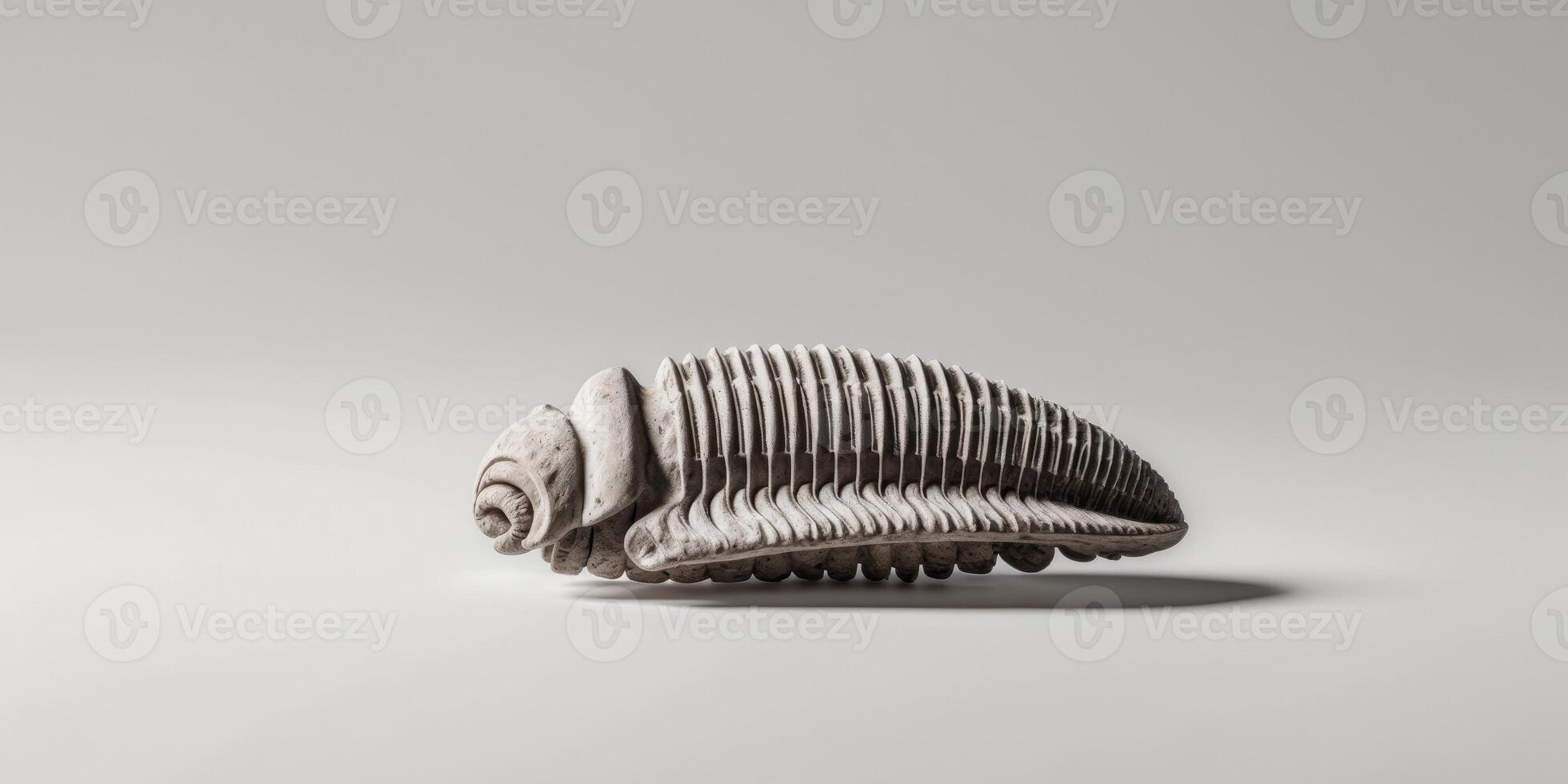 Small Trilobite Fossil on Clean Background photo