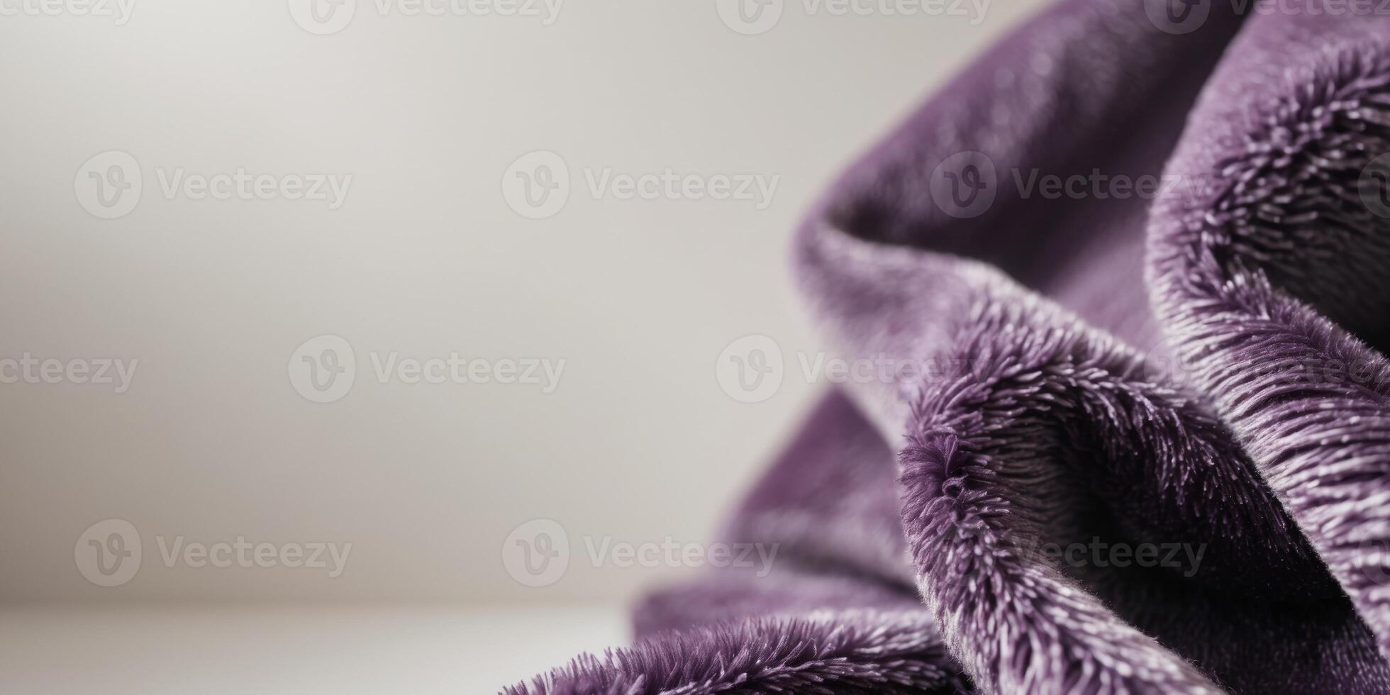 Closeup Purple Plush Fabric Texture Abstract BackgroundCloseup Purple Plush Fabric Texture Abstract Background. photo