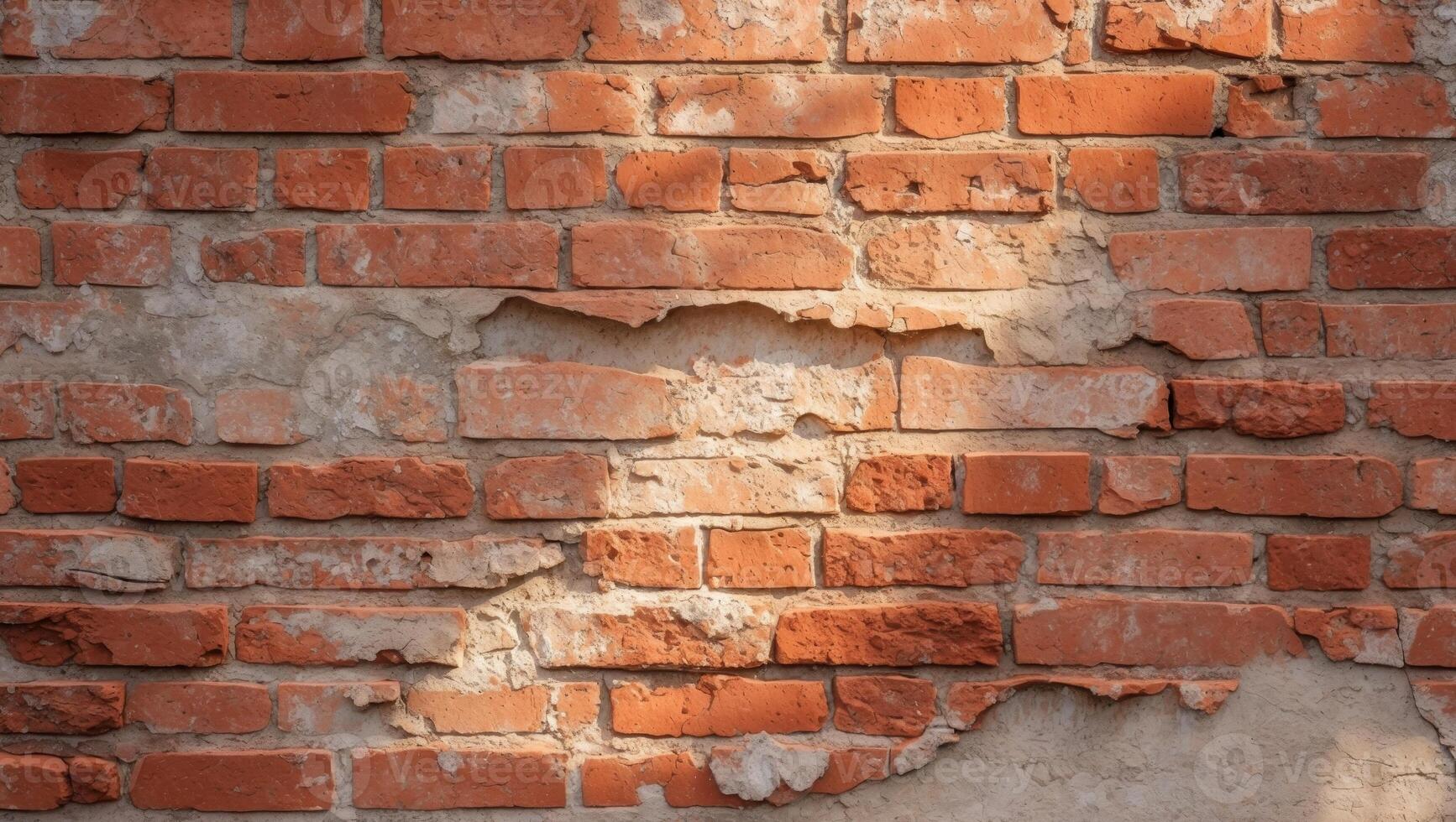 Weathered brick wall texture creating a rustic and vintage backgroundWeathered brick wall texture creating a rustic and vintage background. photo