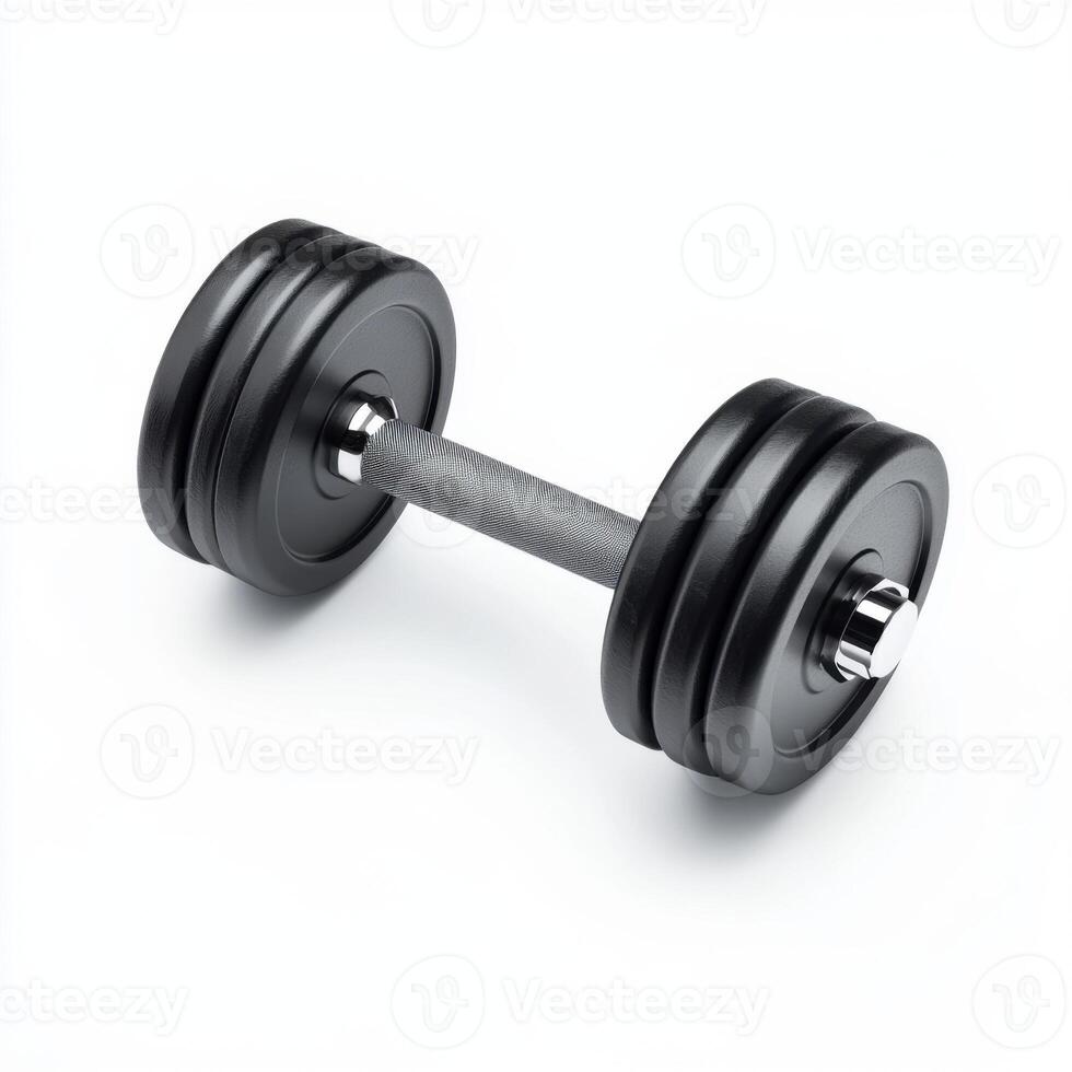 Fitness equipment in a home gym for strength training and exercise routines photo