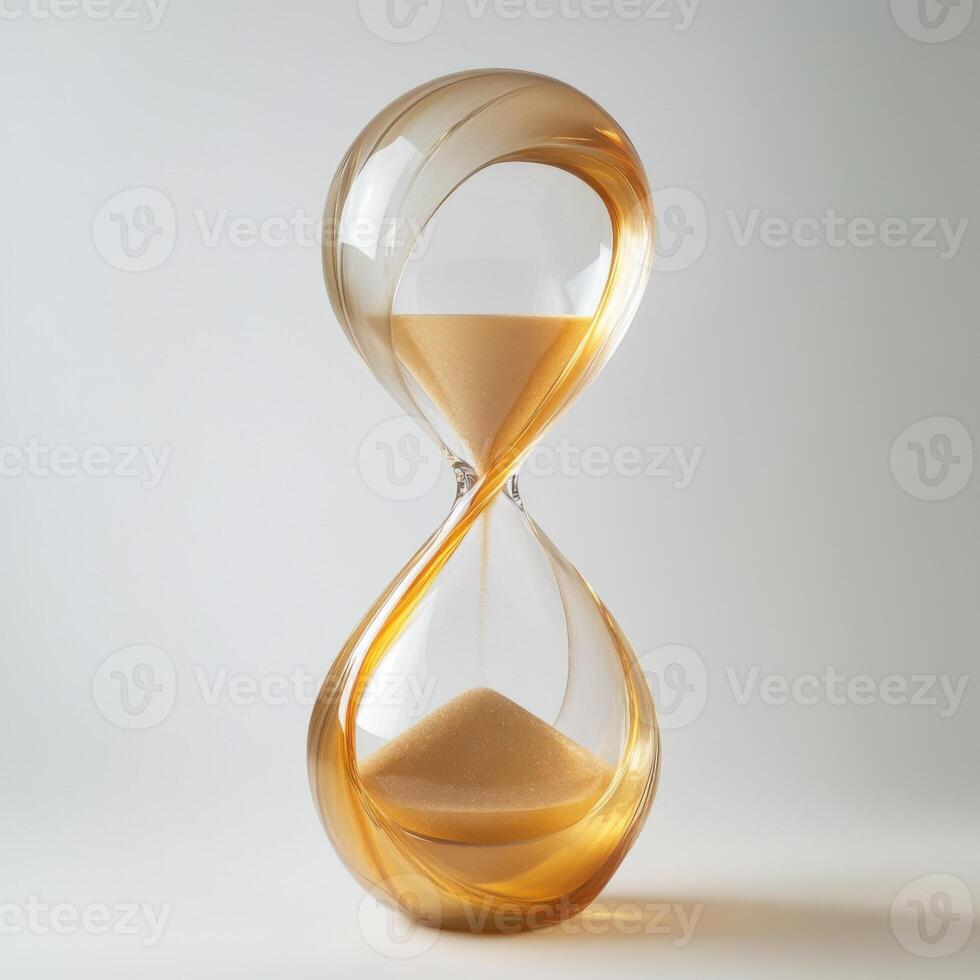 Unique twirling hourglass design showcasing flowing sand, symbolizing the passage of time in a modern aesthetic photo